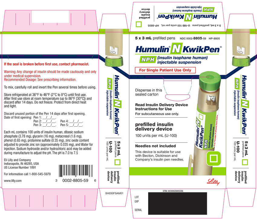 PACKAGE LABEL – Humulin N KwikPen 3mL 5ct
