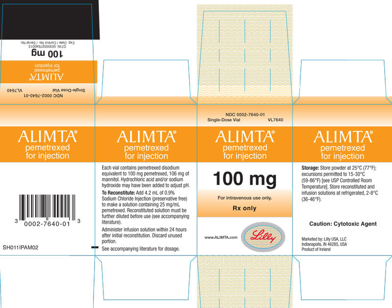 PACKAGE CARTON – ALIMTA 100 mg single-dose vial
