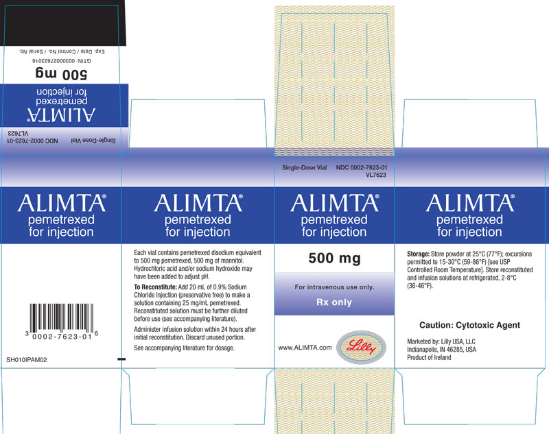 PACKAGE CARTON – ALIMTA 500 mg single-dose vial
