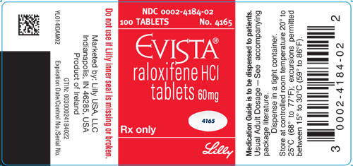 PACKAGE LABEL –  Evista 60mg 100ct Bottle (0002-4184)
