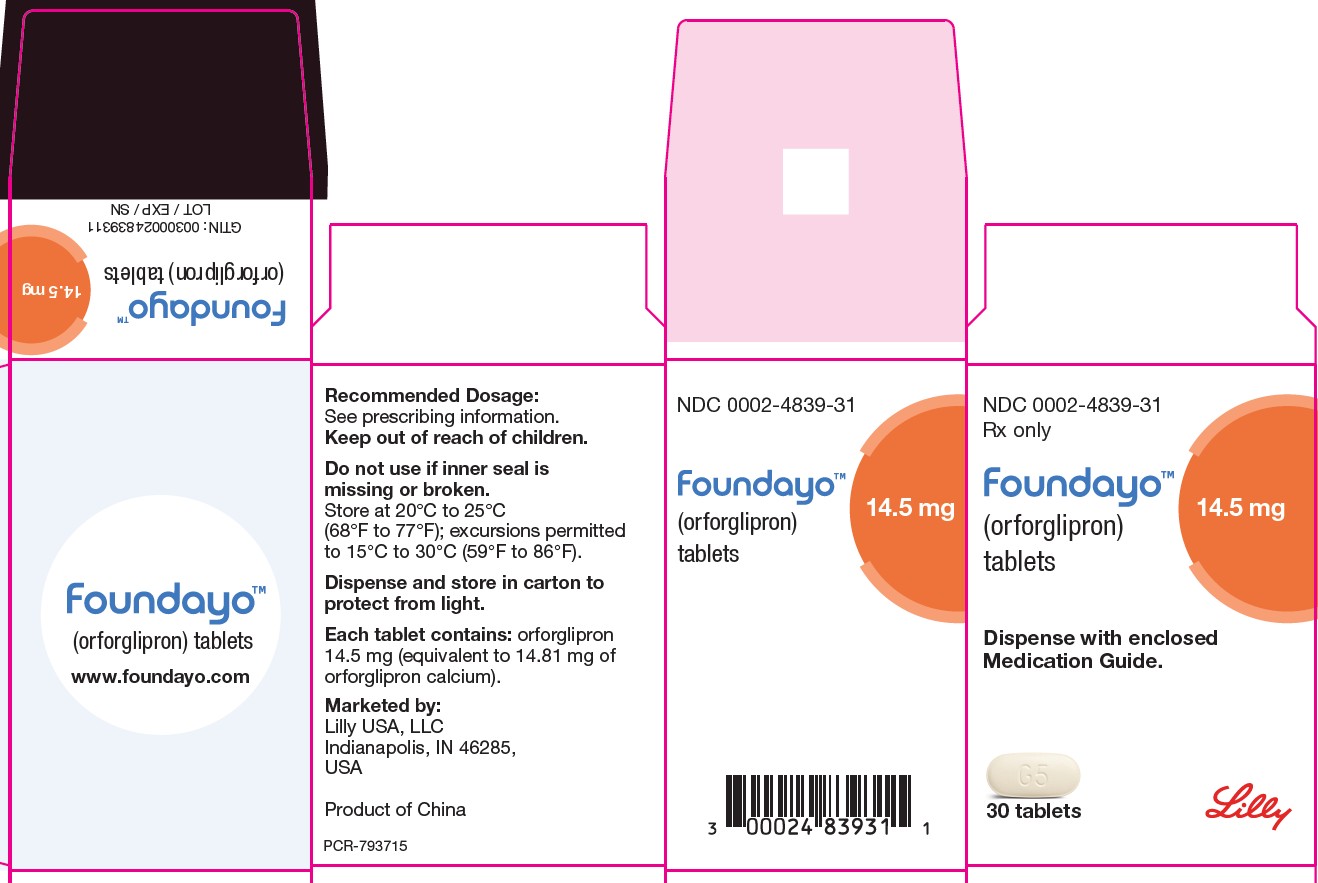 FOUNDAYO (orforglipron) tablets 14.5 mg 30 count Package
