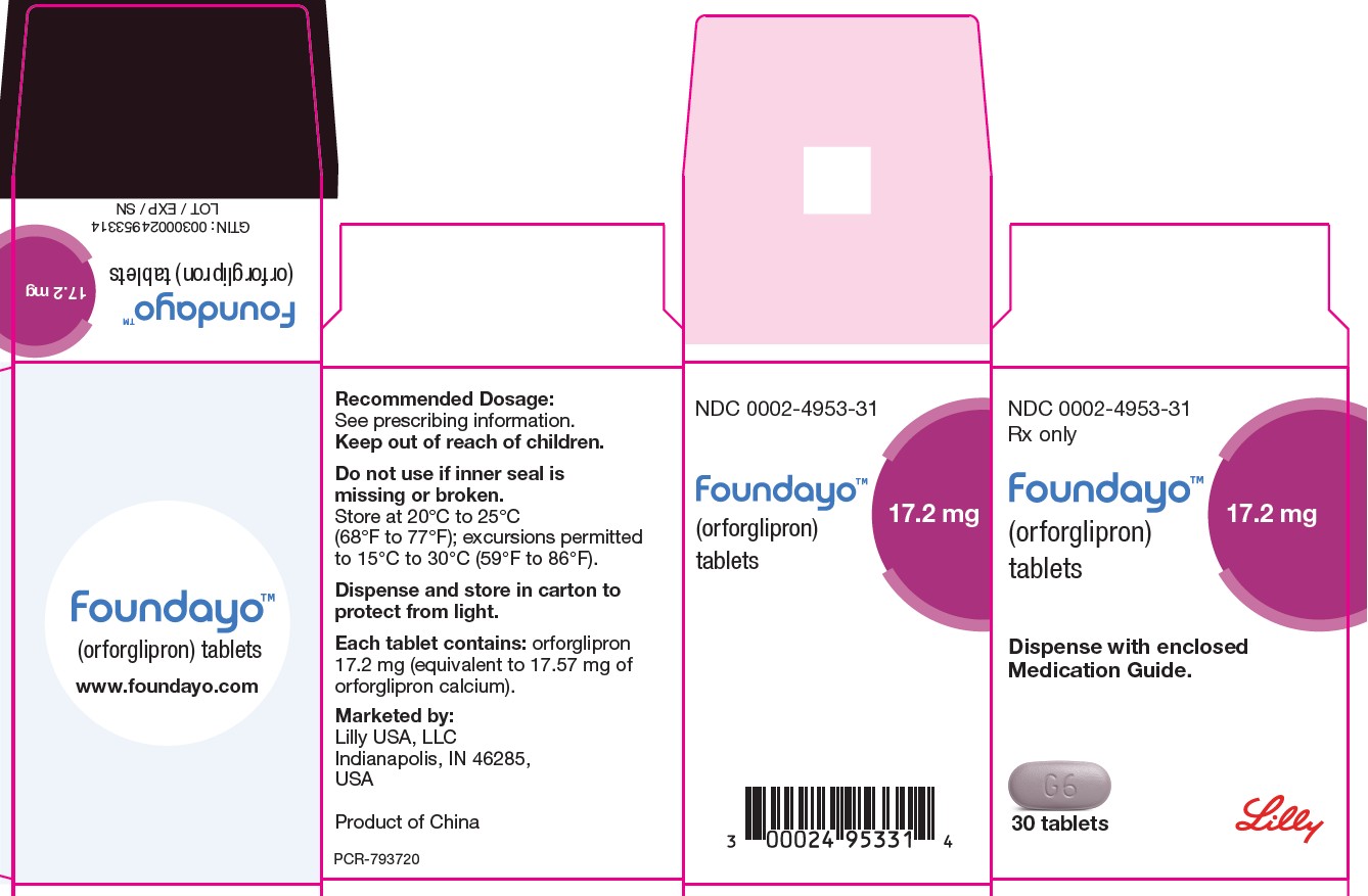 FOUNDAYO (orforglipron) tablets 17.2 mg 30 count Package
