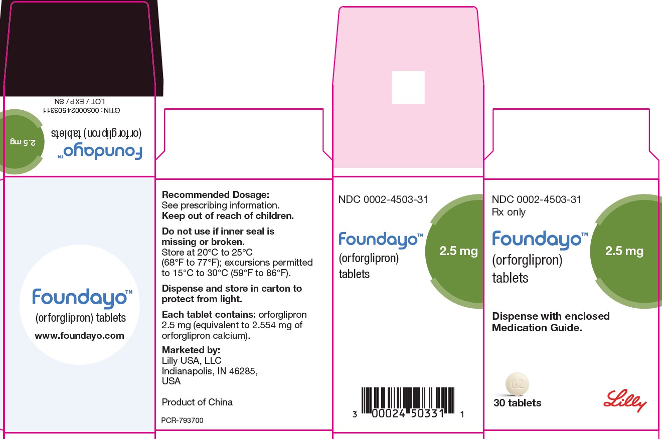 FOUNDAYO (orforglipron) tablets 2.5 mg 30 count Package
