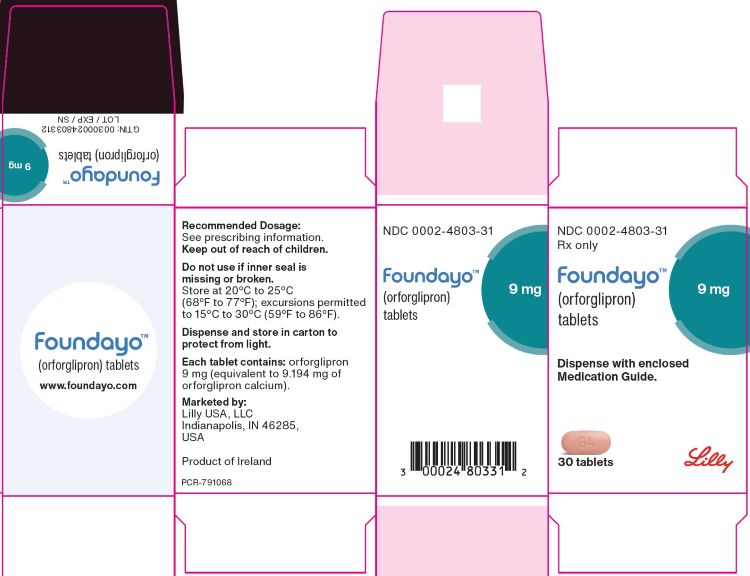 FOUNDAYO (orforglipron) tablets 9 mg 30 count Package
