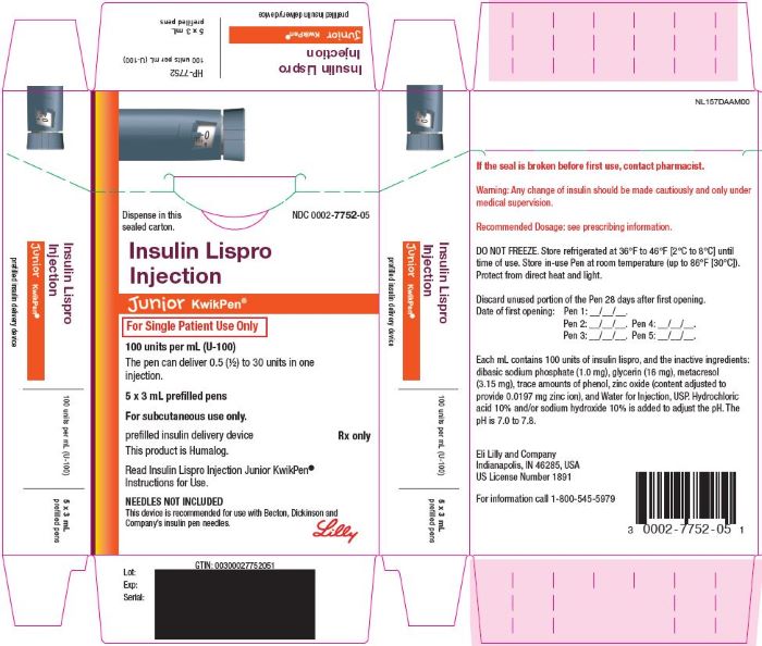 PACKAGE CARTON – Insulin Lispro Injection Junior KwikPen
