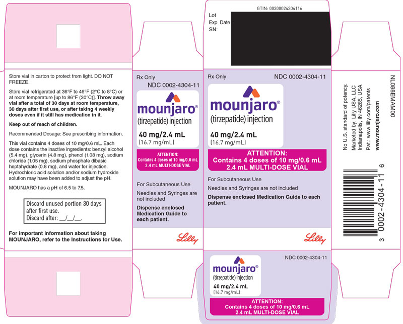 PACKAGE LABEL - Mounjaro Multi-Dose Vial - 10 mg/0.6 mL Dose (40 mg/2.4 mL [16.7 mg/mL])
