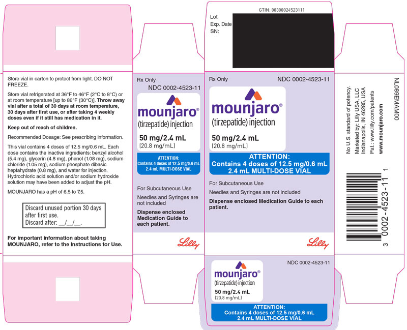 PACKAGE LABEL - Mounjaro Multi-Dose Vial - 12.5 mg/0.6 mL Dose (50 mg/2.4 mL [20.8 mg/mL])
