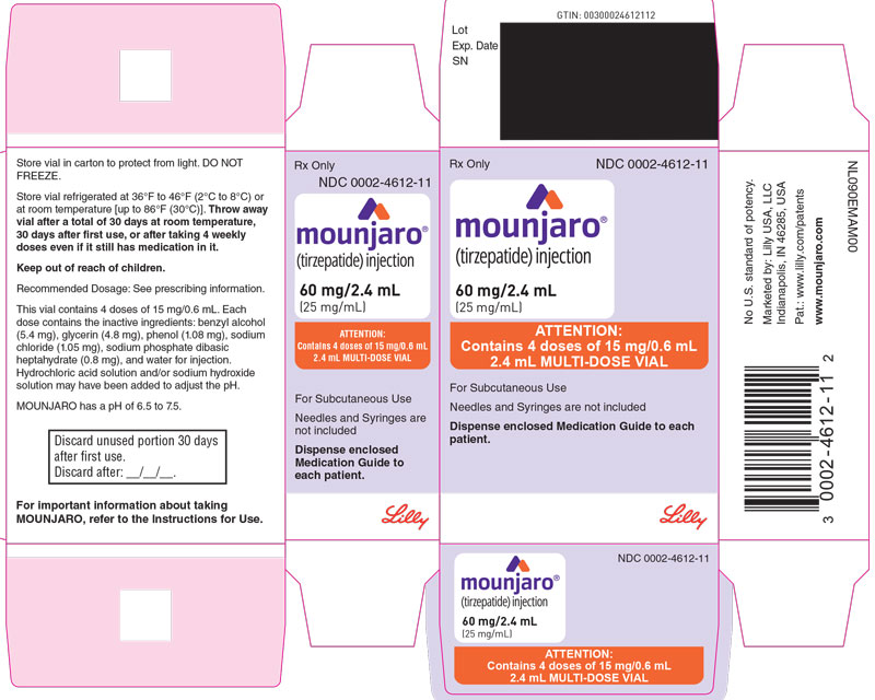 PACKAGE LABEL - Mounjaro Multi-Dose Vial - 15 mg/0.6 mL Dose (60 mg/2.4 mL [25 mg/mL])
