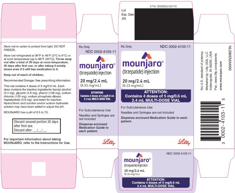 PACKAGE LABEL - Mounjaro Multi-Dose Vial - 5 mg/0.6 mL Dose (20 mg/2.4 mL [8.33 mg/mL])
