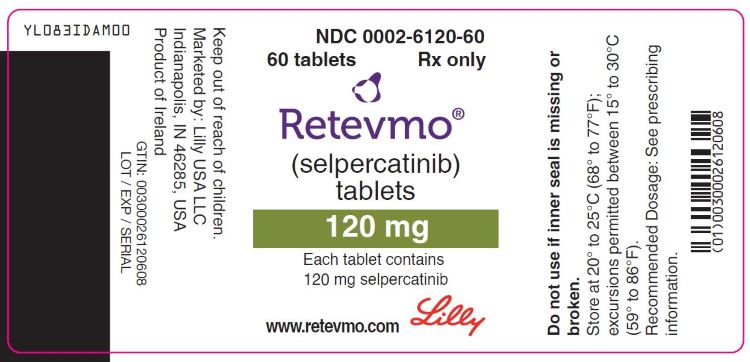 PACKAGE LABEL – Retevmo 120mg Tablets - 60 Count Bottle