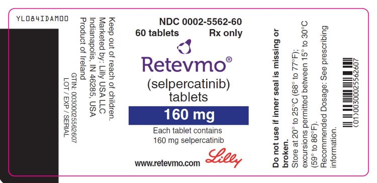 PACKAGE LABEL – Retevmo 160mg Tablets - 60 Count Bottle