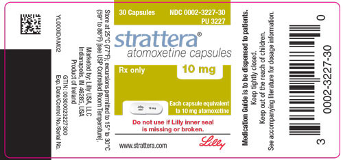 PACKAGE LABEL - STRATTERA 10 mg bottle of 30
