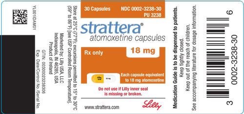 PACKAGE LABEL - STRATTERA 18 mg bottle of 30
