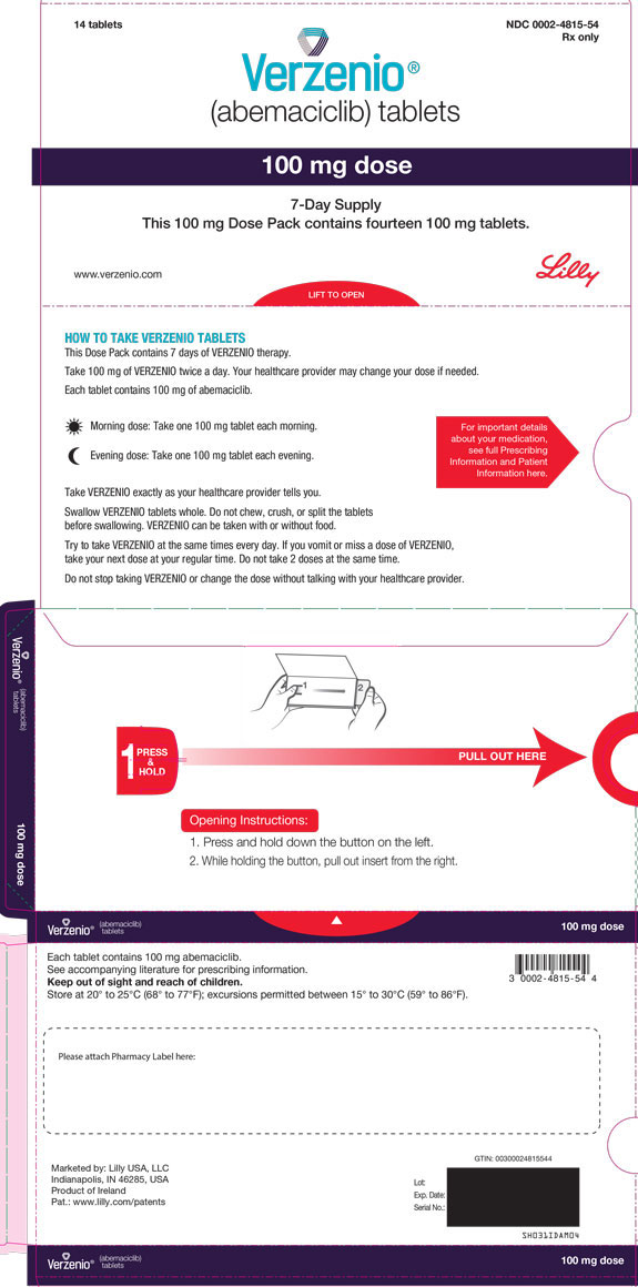 PACKAGE CARTON – VERZENIO 100 mg 14ct
