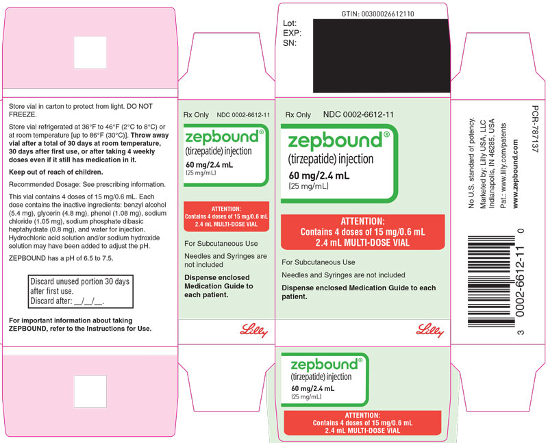 PACKAGE LABEL - Zepbound Multi-Dose Vial - 15 mg/0.6 mL Dose (60 mg/2.4 mL [25 mg/mL])
