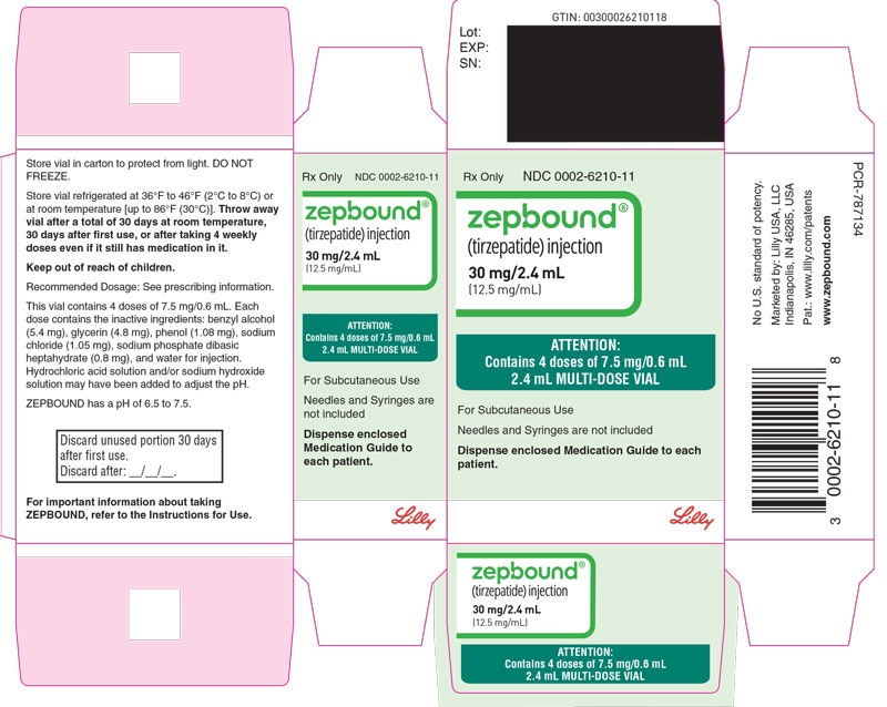 PACKAGE LABEL - Zepbound Multi-Dose Vial - 7.5 mg/0.6 mL Dose (30 mg/2.4 mL [12.5 mg/mL])
