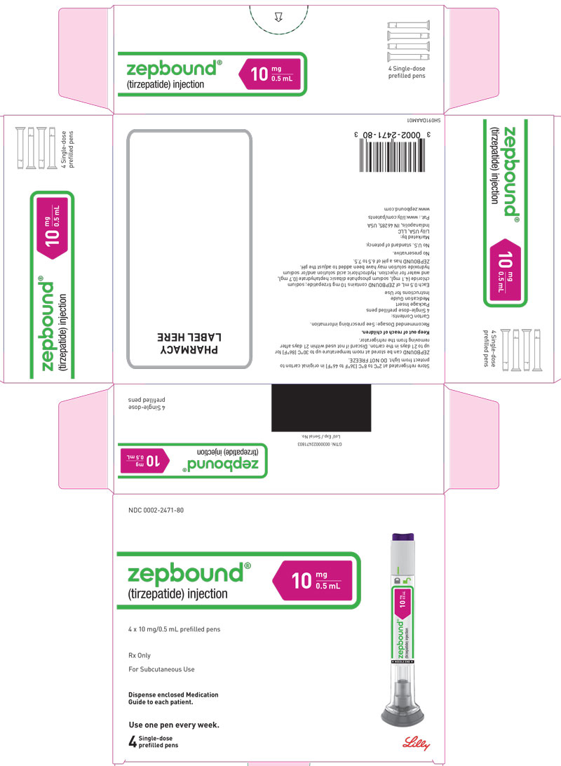 PACKAGE LABEL - Zepbound Prefilled Pen (Autoinjector) - 10 mg/0.5 mL Dose
