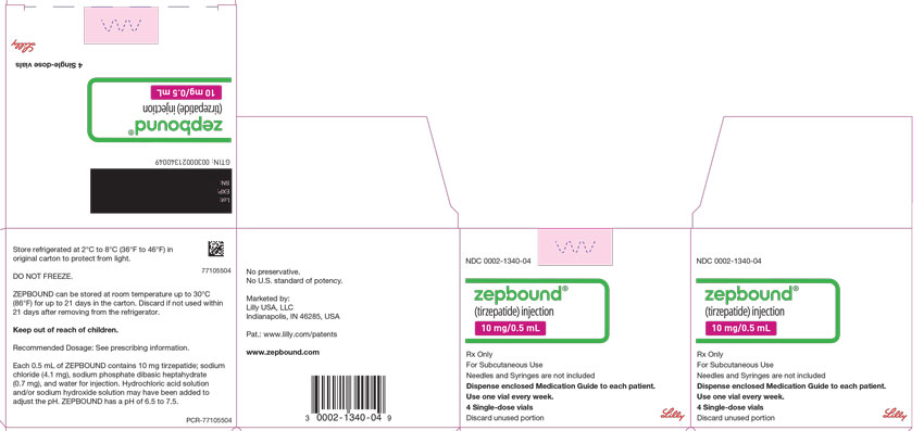 PACKAGE LABEL - Zepbound Single-Dose Vial - 10 mg/0.5 mL Dose
