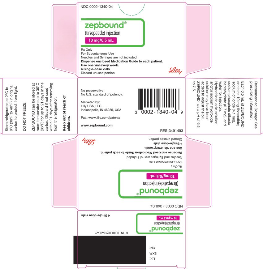 PACKAGE LABEL - Zepbound Single-Dose Vial - 10 mg/0.5 mL Dose
