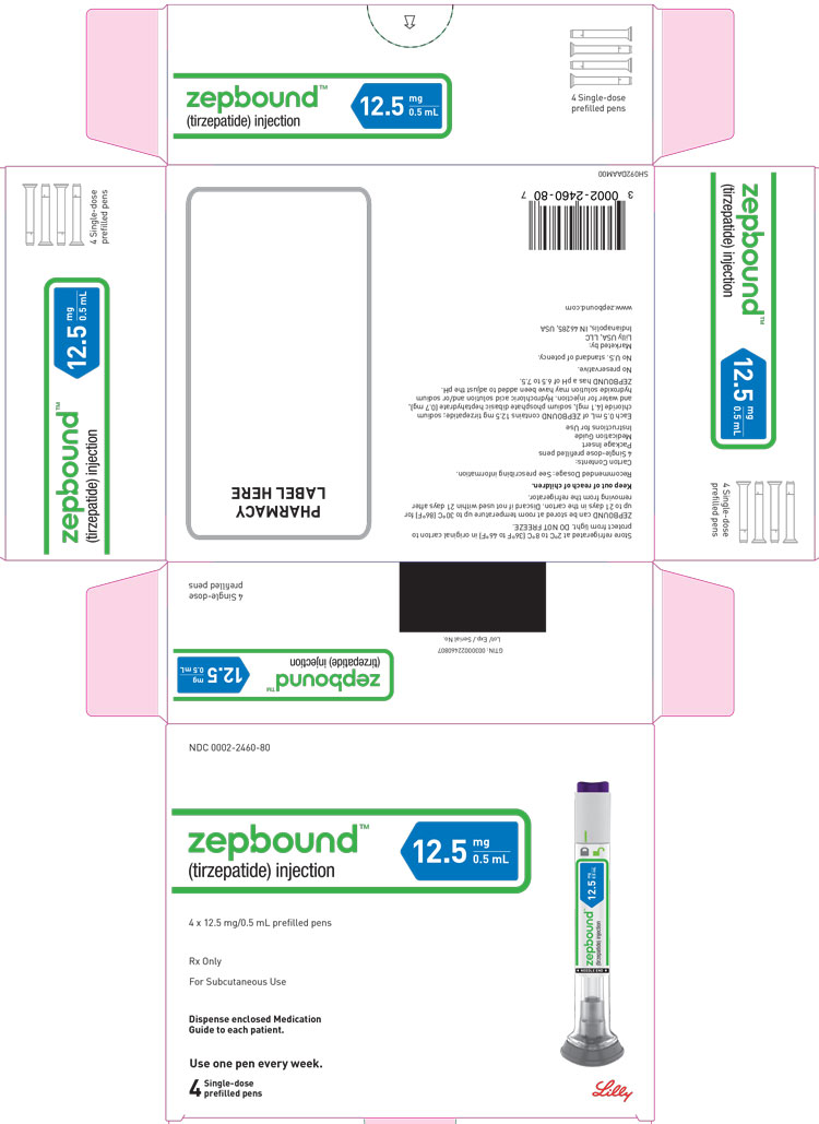 PACKAGE LABEL - Zepbound™, 12.5 mg/0.5 mL, Carton, 4 Single-Dose Pens
