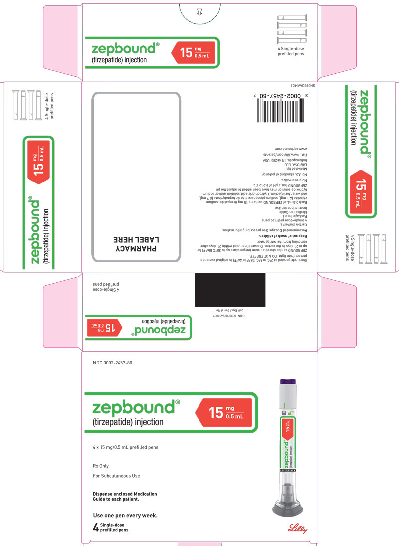 PACKAGE LABEL - Zepbound Prefilled Pen (Autoinjector) - 15 mg/0.5 mL Dose
