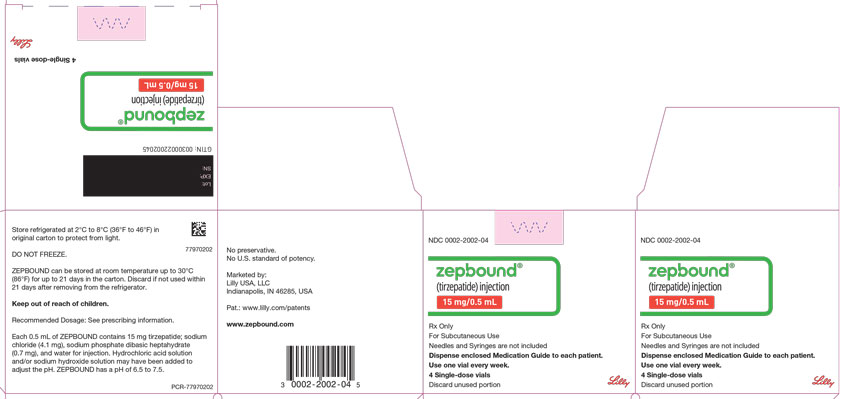 PACKAGE LABEL - Zepbound Single-Dose Vial - 15 mg/0.5 mL Dose
