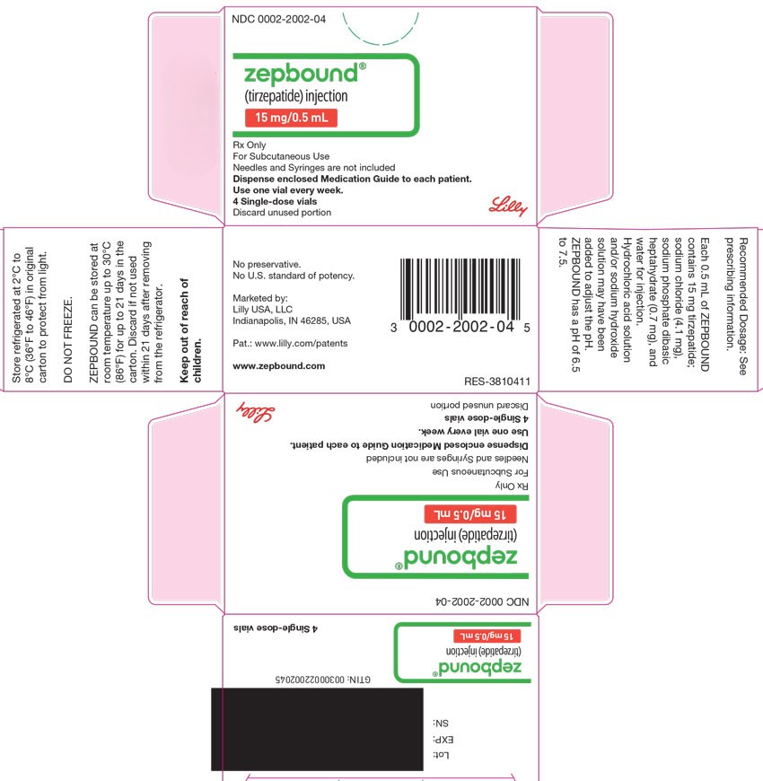 PACKAGE LABEL - Zepbound Single-Dose Vial - 15 mg/0.5 mL Dose
