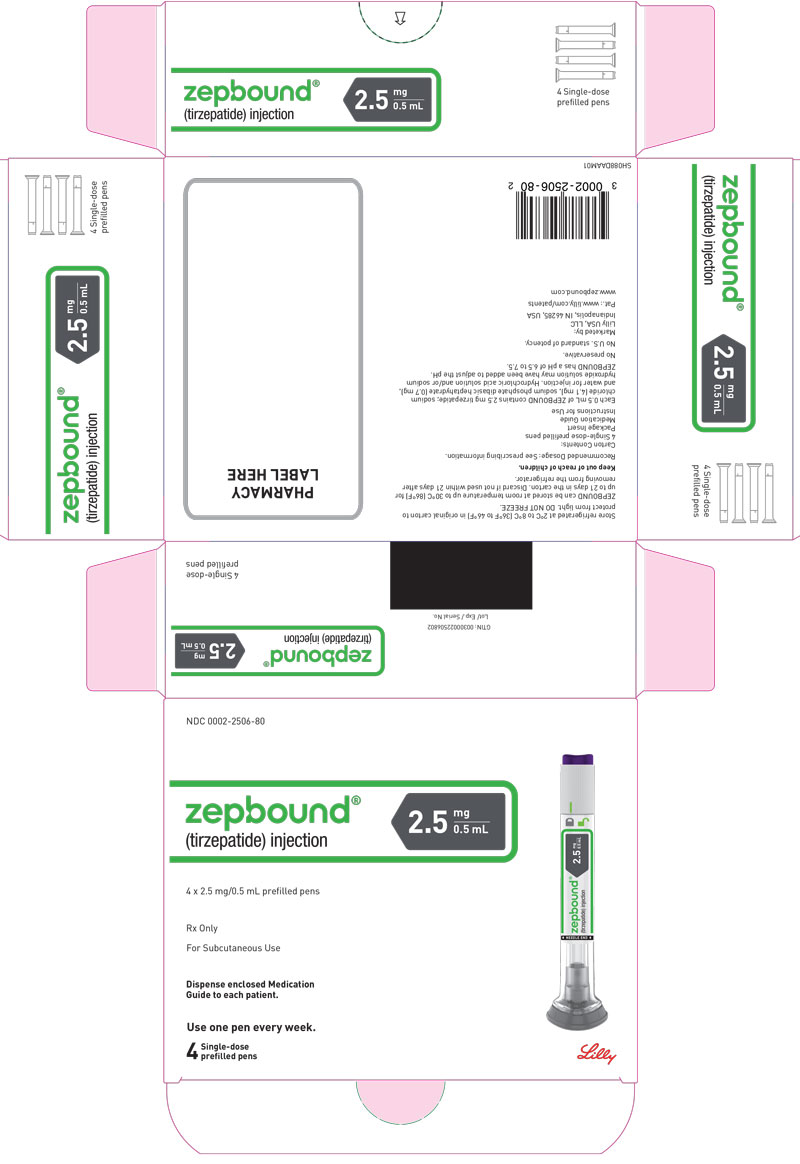 PACKAGE LABEL - Zepbound Prefilled Pen (Autoinjector) - 2.5 mg/0.5 mL Dose
