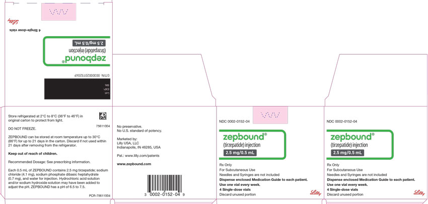 PACKAGE LABEL - Zepbound Single-Dose Vial - 2.5 mg/0.5 mL Dose
