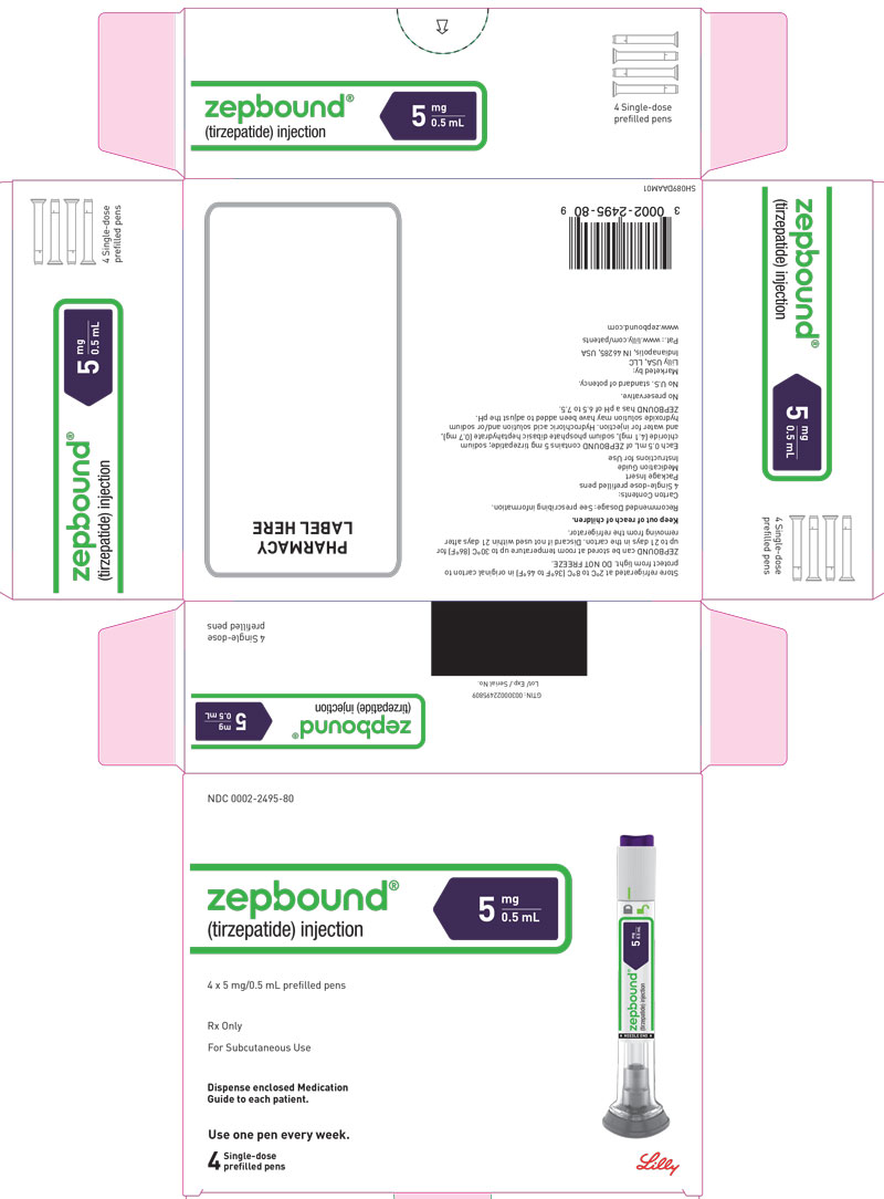 PACKAGE LABEL - Zepbound Prefilled Pen (Autoinjector) - 5 mg/0.5 mL Dose
