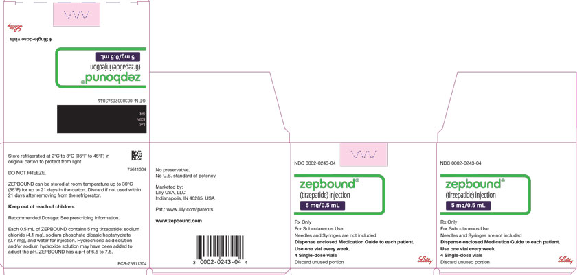 PACKAGE LABEL - Zepbound Single-Dose Vial - 5 mg/0.5 mL Dose
