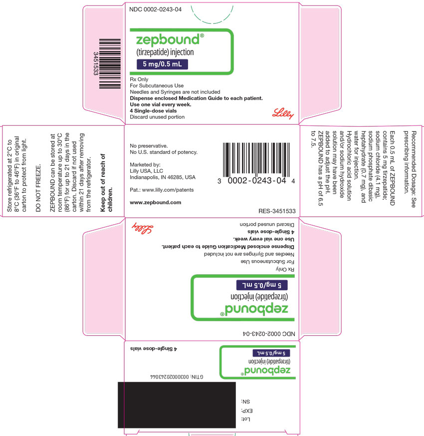 PACKAGE LABEL - Zepbound Single-Dose Vial - 5 mg/0.5 mL Dose
