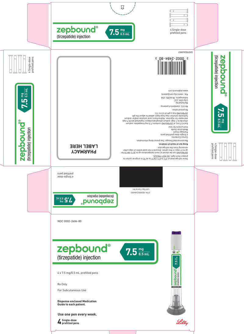 PACKAGE LABEL - Zepbound Prefilled Pen (Autoinjector) - 7.5 mg/0.5 mL Dose
