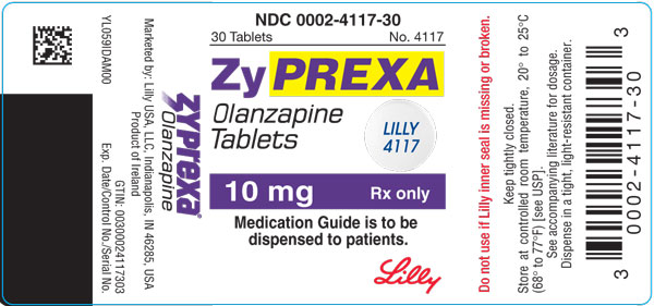 PACKAGE LABEL - ZYPREXA 10 mg tablet, bottle of 30
