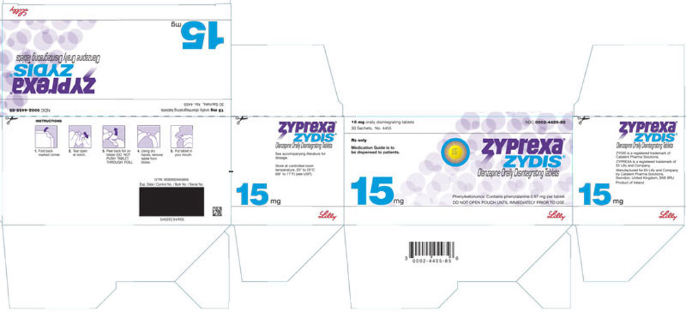 PACKAGE LABEL - ZYPREXA ZYDIS 15 mg tablet, 30 sachets
